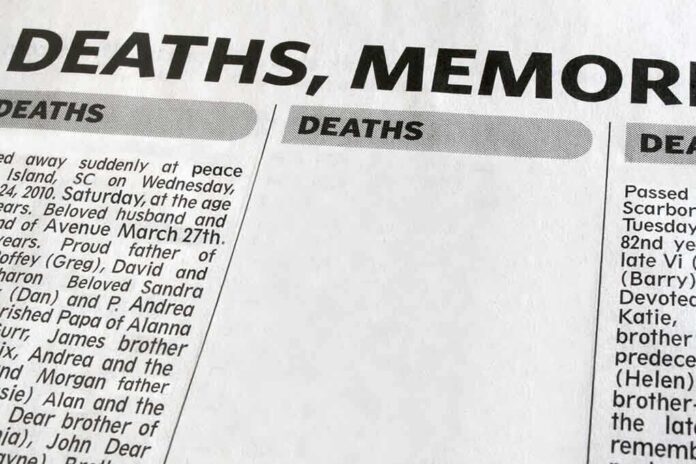 49720510 featured image Newspaper obituary section with death notices