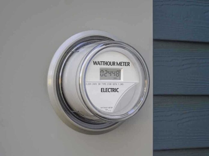 Digital electric meter displaying energy consumption