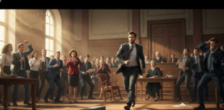 Create a featured image for the article titled: TOP Elite Lawyer Bolts From Bloodbath Case Create a realistic, image of the