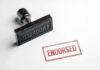 GOVERNOR’S Shocking Green Light for Teen Transition Rubber stamp with ENDORSED text on paper.