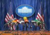 White House Reshapes Election Oversight With EAC Firings Multiple microphones at White House press briefing podium.