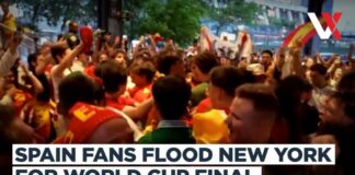 Spain Fans Turn New York Red Ahead Of World Cup Final Clash Against Argentina | VERTEX