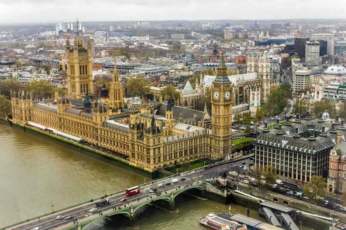 shutterstock_140008183 Aerial view of the Houses of Parliament and Big Ben in London, with the Thames River and cityscape