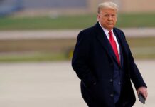The Golden Age Claim That’s Dividing America Donald Trump walking outdoors in formal attire