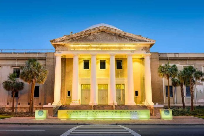 shutterstock_405822277 Supreme Court building with illuminated columns at dusk