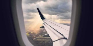 The Secret Spy Plane Hidden From America for 14 Years airplane wing seen from window during descent