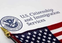 Immigration Sparks Michigan Senate Clash U.S. Citizenship and Immigration Services document with American flag