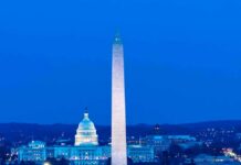 Washington’s 850,000-Firework Show Claims a World Record Washington Monument with Lincoln Memorial and Capitol at dusk