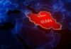 Iran highlighted on a digital map