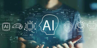 AI Extinction Fears Called a “Mind Virus” Person holding virtual icons related to artificial intelligence.
