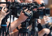 Sweden and France Finalize €4.3B Frigate Deal for Baltic Defense television cameras on tripods at a media event