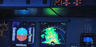 Pentagon Releases New UAP Files aircraft cockpit displays with attitude indicator and weather radar