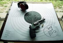 California Expands Gun Training and Data Rules Revolver and ear protection on paper shooting target