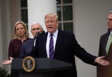 Trump Spotlights Gun Rights at Montana Rally Donald Trump speaks at a podium with Mike Pence and Kevin McCarthy nearby