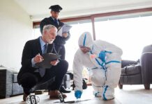 Matching Toxicology Raises Questions Forensic investigator collects evidence as police and detective observe