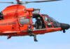 Missing Medical Jet Debris Found Near Nantucket Rescue helicopter with crew performing hoist operation