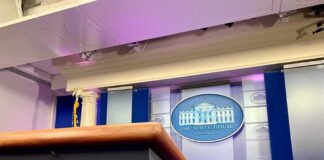 News Outlet Revises Story After White House Ultimatum Podium in White House press briefing room